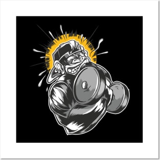 Monkey Dumbbell Posters and Art